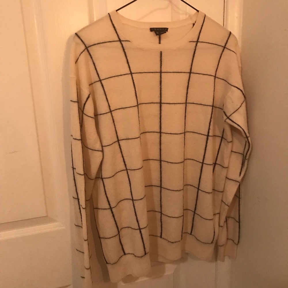 Theory cream checked sweater